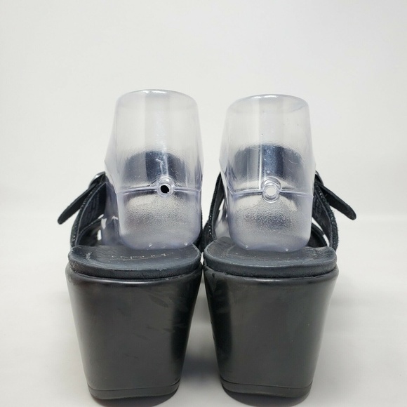 Dansko Jessie Black Leather Double Strap Clogs 11 - Picture 5 of 12